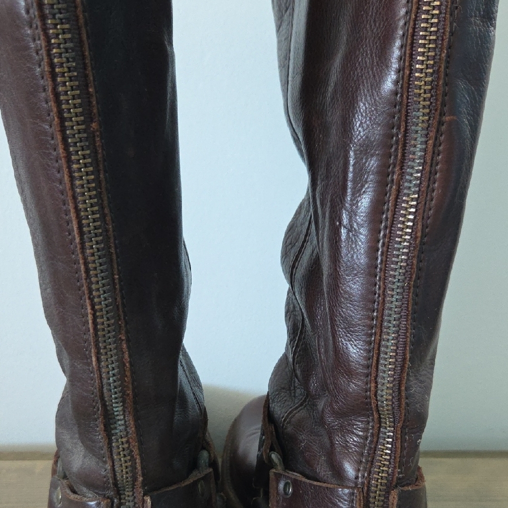 Brown Leather Knee-High Boots - Picture 7 of 11